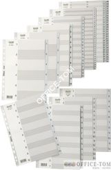 Przekładki BANTEX A4 MAXI numeryczne PP szare 1-12