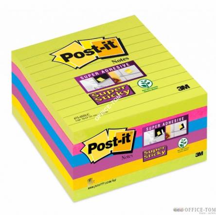 Bloczki samoprzylepne 3M POST-IT® 675 - 6SS 100x100 Mix 540k Linia