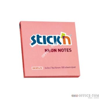 Notes Samoprzylepny 76mm x76mm Różowy Neonowy 21166 Stick\'n