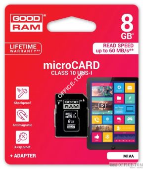 Pamięć MicroSD SDHC GOODRAM 8GB Class 10 UHS I + adapter