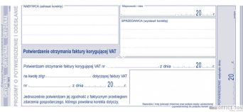 VAT potwierdzenie otrzymania faktury korygującej MICHALCZYK I PROKOP 1/3 A4 80 kartek