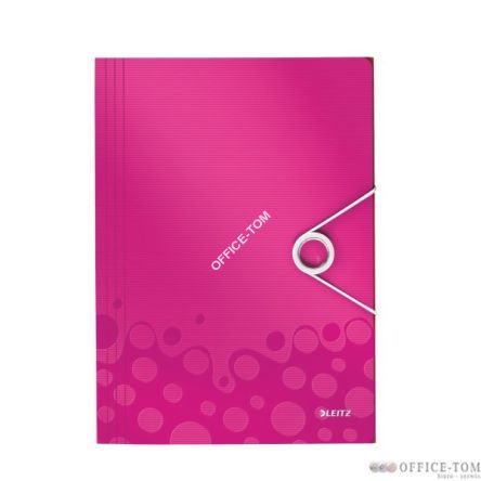 Teczka z gumką Leitz WOW, 15 mm 150k A4 Metaliczna różowa