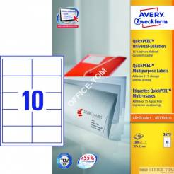 Trwałe Etykiety AVERY ZWECKFORM uniwersalne A4, 100 ark./op., 97 x 55 mm, białe