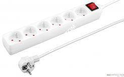 Listwa zasilająca TITANUM 6 GNIAZD przepięciowa z uziemieniem WŁ 50M biała