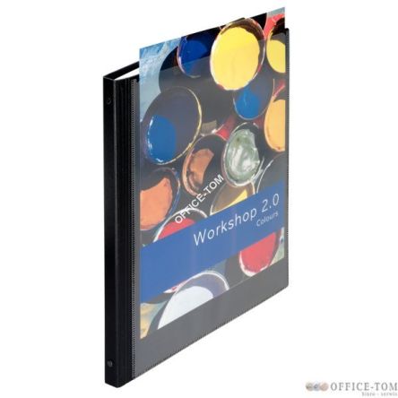 Okładki do prezentacji z tworz. sztucz. przednia kieszeń na ulotkę, (14mm), czarny LEITZ