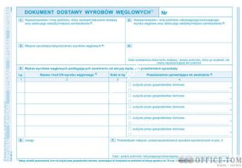 Dokument dostawy wyrobów węglowych (o+1k) A5