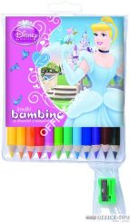Kredki BAMBINO w opr.drew. 12 kol. + temperówka DISNEY KSIĘŻNICZKI St.Majewski