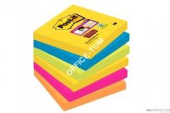 Bloczki samoprzylepne Post-it® Super Sticky, paleta Rio de Janeiro, 76x76mm, 6x90 kartek