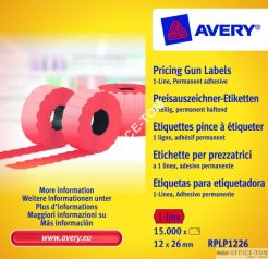 Etykiety cenowe w rolce do metkownicy jednorzędowej; trwałe; 1500 etykiet; 10 rolek 12 x 26 mm, czerwone AVERY ZWECKFORM
