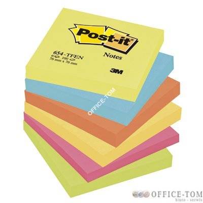 Bloczki samoprzylepne 3M POST-IT® 654MLBA 76x76 Paleta spokojna 600k