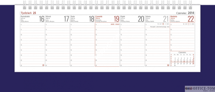 Kalendarz biurowy stojący VOYAGER-H4-g granat poziomy 310x126 Telegraph