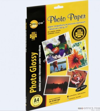 Papier foto A4 160g A20 błysz. (L4G160) LASER Yellow One