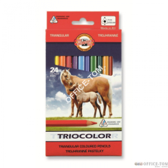 Kredki Kin Tricolor 3144 24 kolory 9 mm