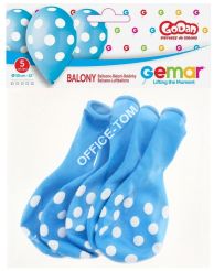 Balony Premium 'Grochy', błękitne, 12'/ 5 szt.,GoDan
