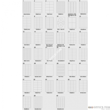 Etykieta samoprzylepna EMERSON A4 38*21,2 per 100szt biała nr019