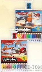 Kredki BAMBINO w opr.drew. 12 kol. + temperówka PLANES DISNEY St.Majewski