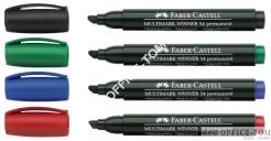 Marker 54 permanentny  CZERWONY końcówka ścięta opakowanie 12szt. FABER-CASTELL