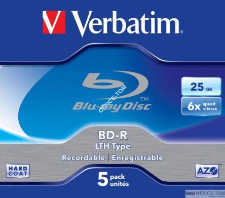 Płyta VERBATIM BlueRaz BD-R  jewel case  25GB  6x  WHITE BLUE SURFACE HARD COAT