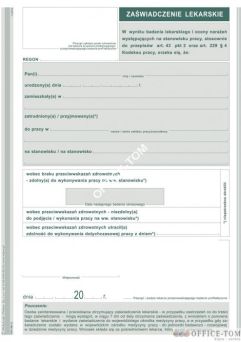 Zaświadczenie lekarskie MICHALCZYK I PROKOP A5 40 kartek