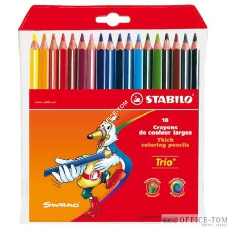 Kredki STABILO Trio, trójkątne, grube, etui 18 szt.