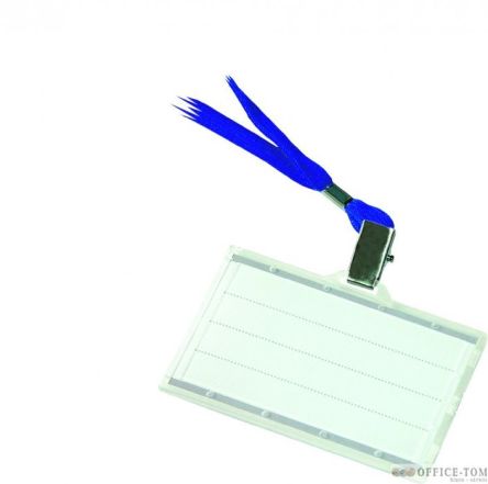 Identyfikator DONAU  85x50 z jedwabna tasma w kol. czarnym