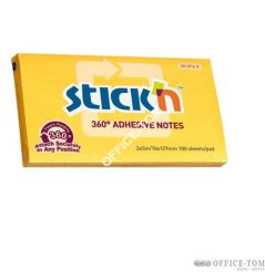 Notes samoprzylepny 127X76mm, 360 stopni, ciemno zółty (12) STICK\'N