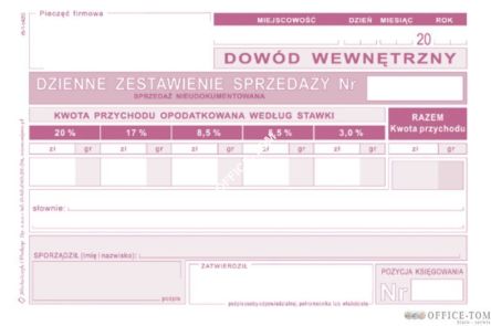Dzienne zestawienie sprzedaży (nieudokumentowanej), A-6 MICHALCZYK & PROKOP