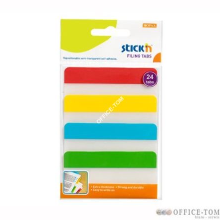 Przekładki indeksujące przeźroczyste 38X76mm 4 kolory STICK\'N