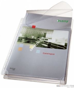 Koszulki groszkowe na katalogi A4 LEITZ, z klapką, 170 mic.