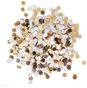 Konfetti kółka, 20g, srebrno-złote, Dp Craft