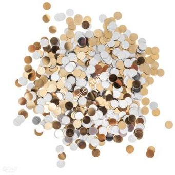 Konfetti kółka, 20g, srebrno-złote, Dp Craft