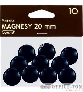 Magnesy średnica 20 mm czarny 10 szt. Grand