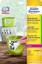 Usuwalne etykiety Heavy Duty Avery Zweckform A4 L4773REV-20 63.5x33.9 białe, poliestrowe