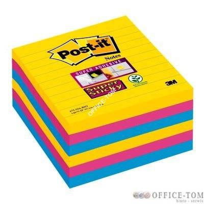 Karteczki samoprzylepne Post-it® Super Sticky w linie, paleta Rio de Janeiro, 101x101mm , 6x90 kartek 70005271989