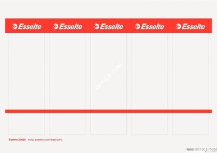 Etykiety ESSELTE grzbietowe, szerokie do segreg. No.1 Power i ekonom. ESSELTE, 49X158mm, 10x5 szt., białe, ...
