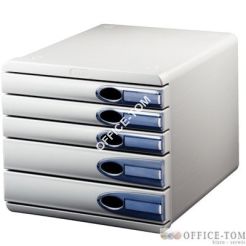 Pojemnik LEITZ Allura, 5 szuflad, szary/przezroczysty niebieski