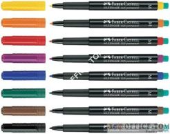 Foliopis Multimark z gumką OHP permanentny S 0,4 CZERWONY FABER-CASTELL