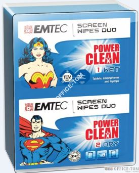 Chusteczki do ekranu LCD/CRT EMTEC POWER CLEAN Superman & Wondrewoman