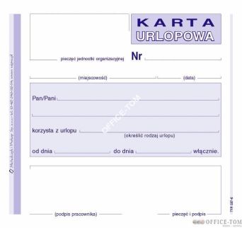 Karta urlopowa MICHALCZYK I PROKOP 2/3 A6 40 kartek