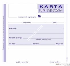 Karta urlopowa MICHALCZYK I PROKOP 2/3 A6 40 kartek