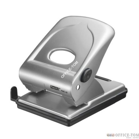 Dziurkacz duży, metalowy FMC40 RAPID, srebrny, 5 lat gwarancji, 40 kartek