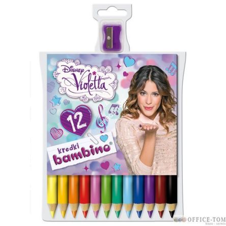 Kredki BAMBINO w opr.drew. 12 kol. + temperówka VIOLETTA St.Majewski