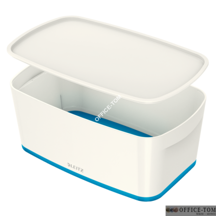 Pojemnik MyBOX mały z pokrywką biało-niebieski Leitz