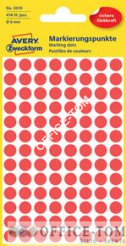 Trwałe kółka do zaznaczania Ø8mm, 416szt./op. czerwone 3010 Avery Zweckform