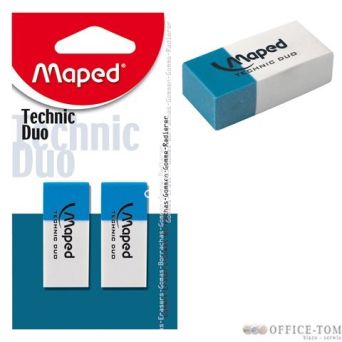 Gumka MAPED DUO dwustronna biało-niebieska 2 szt.blister