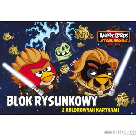 Blok rysunkowy z kolorowymi kartkami A4, 16k ANGRY BIRDS & STAR WARS II