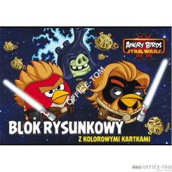 Blok rysunkowy z kolorowymi kartkami A4, 16k ANGRY BIRDS & STAR WARS II