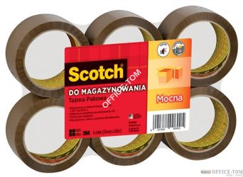 S5066F6 brown Taśma pakowa Scotch®, akrylowa, brązowa, 50mm x 66m