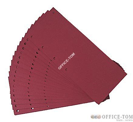 Przekładka WARTA 98x240, karton barwiony-czerwony, 5 otw.