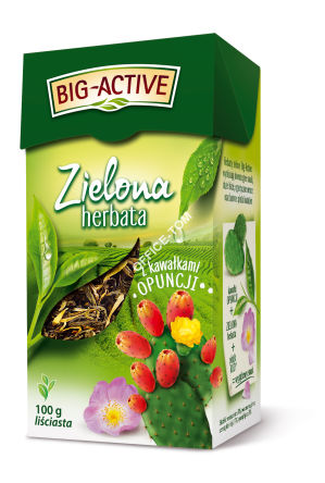 Herbata BIG-ACTIVE liściasta zielona z kawałkami OPUNCJI 100g